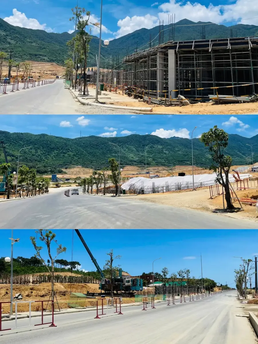 Ảnh tiến độ 07/2026 — Công trường: khung nhà và đường nội khu