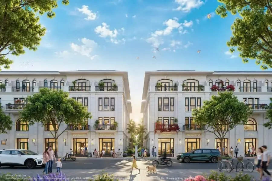 Phối cảnh dãy nhà liền kề tại Vinhomes Hải Vân Bay